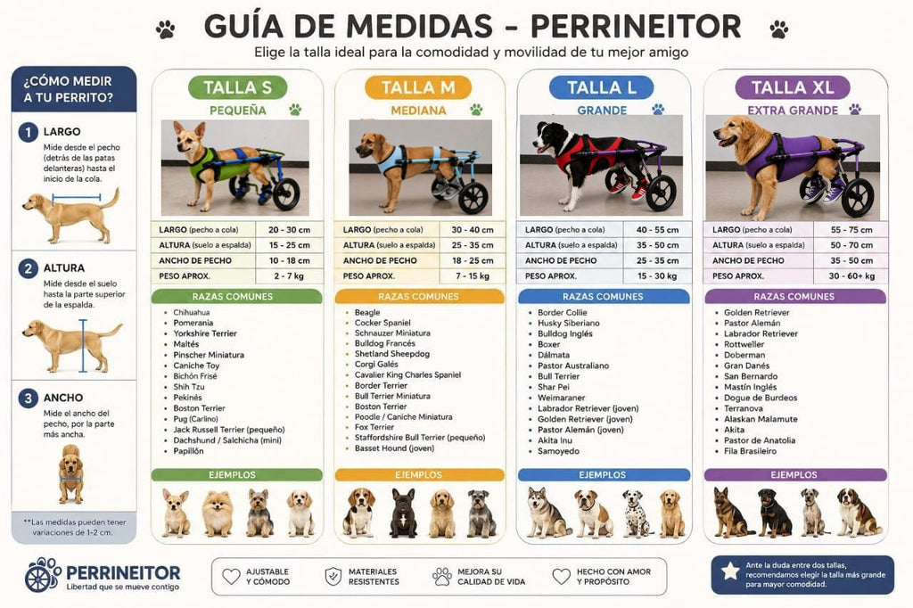 Perrineitor - silla de ruedas para rehabilitacion de perros con paralisis trasera